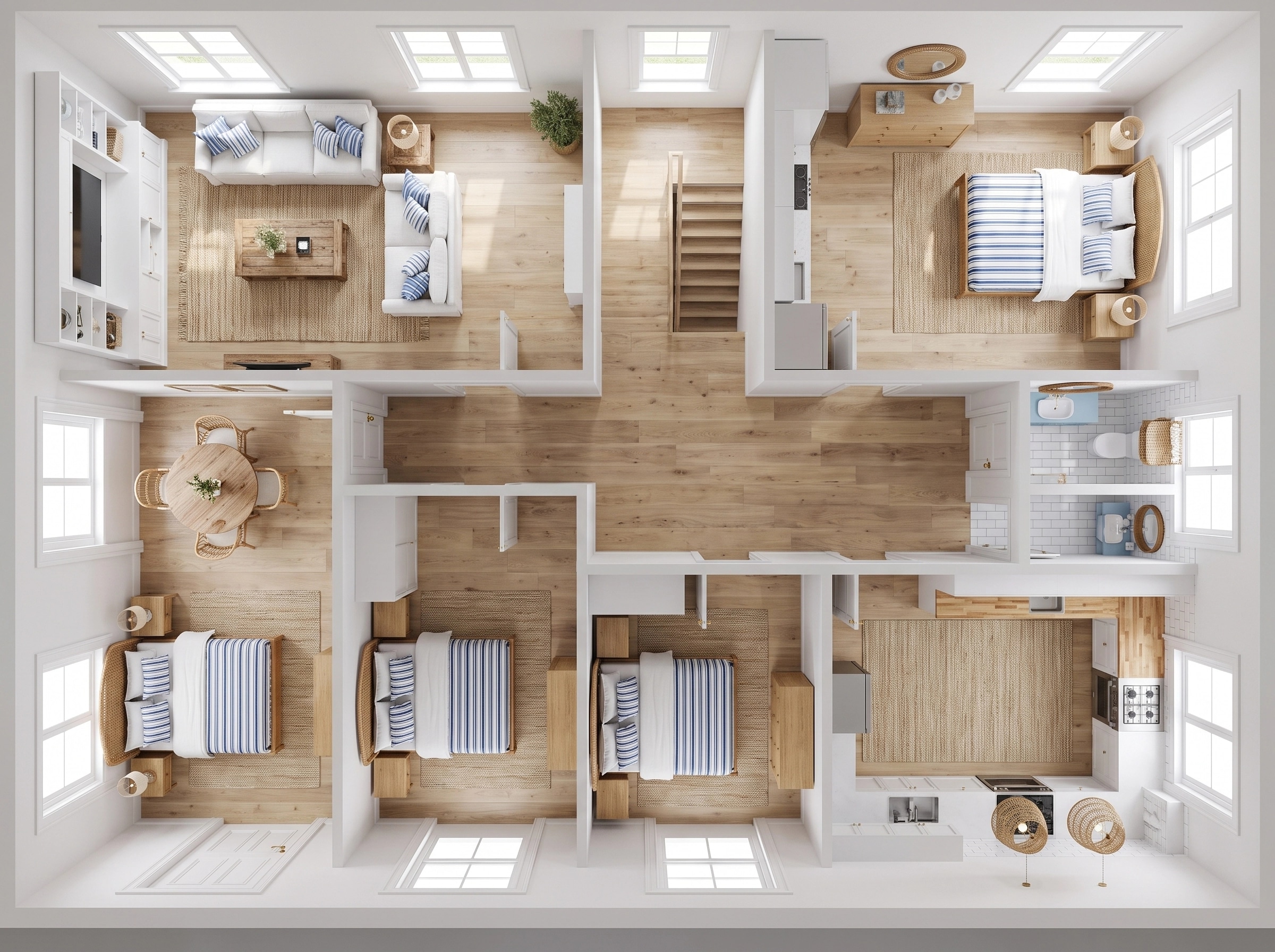 Interior design in Coastal / Hamptons style — Living Room by GenRoom AI