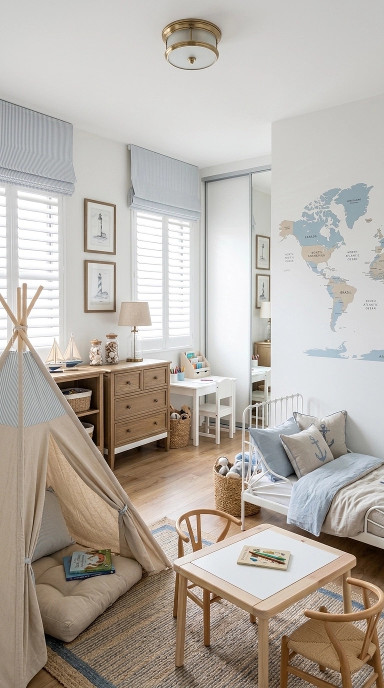Interior design in Coastal / Hamptons style — Kids Room by GenRoom AI