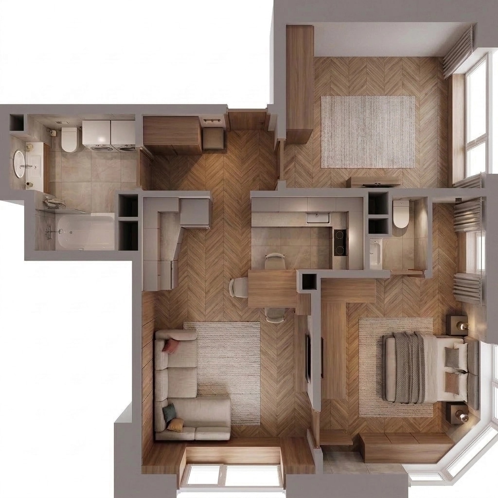 Interior design in Contemporary style — Living Room by GenRoom AI