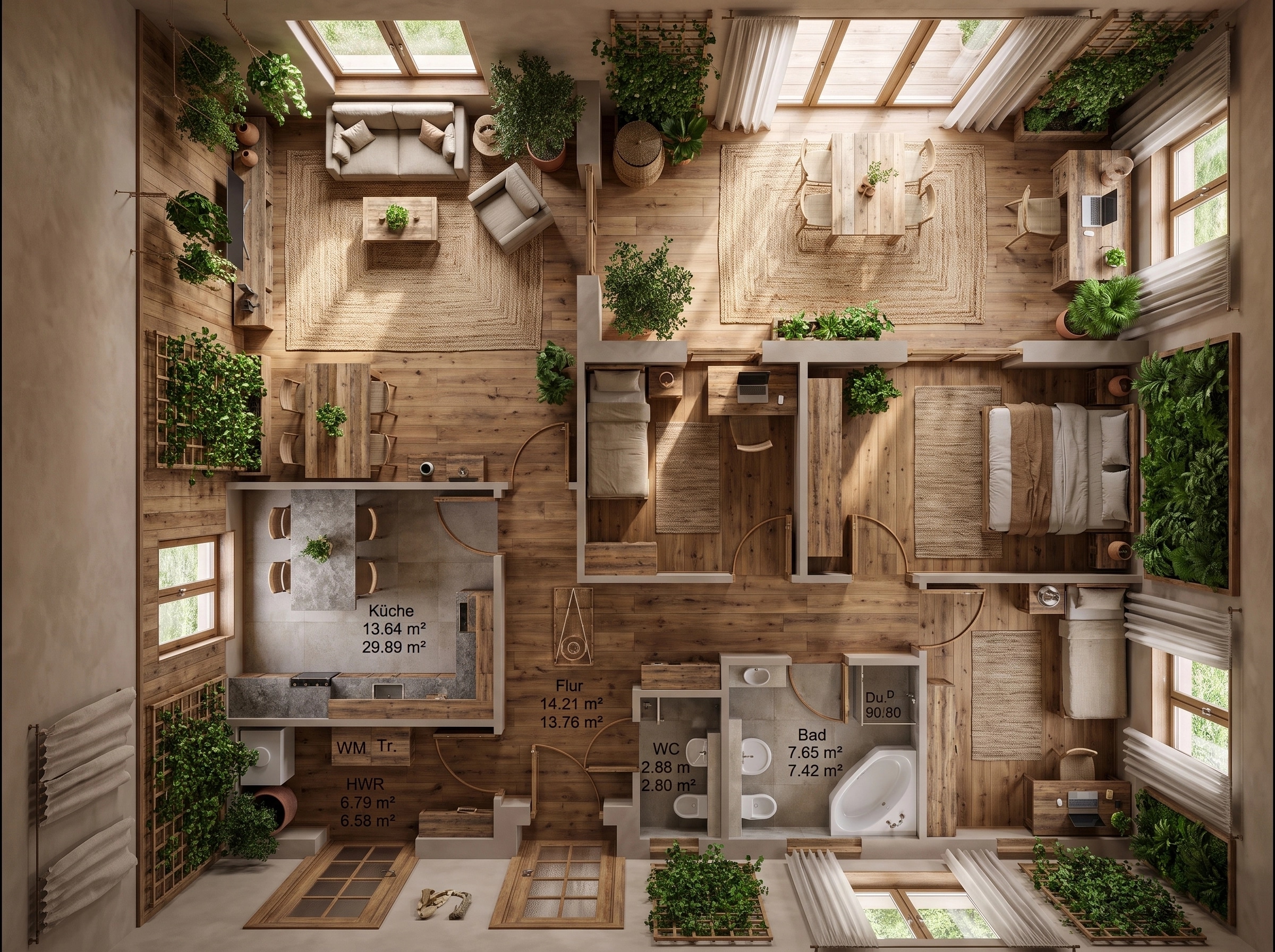 Interior design in Biophilic style — Living Room by GenRoom AI