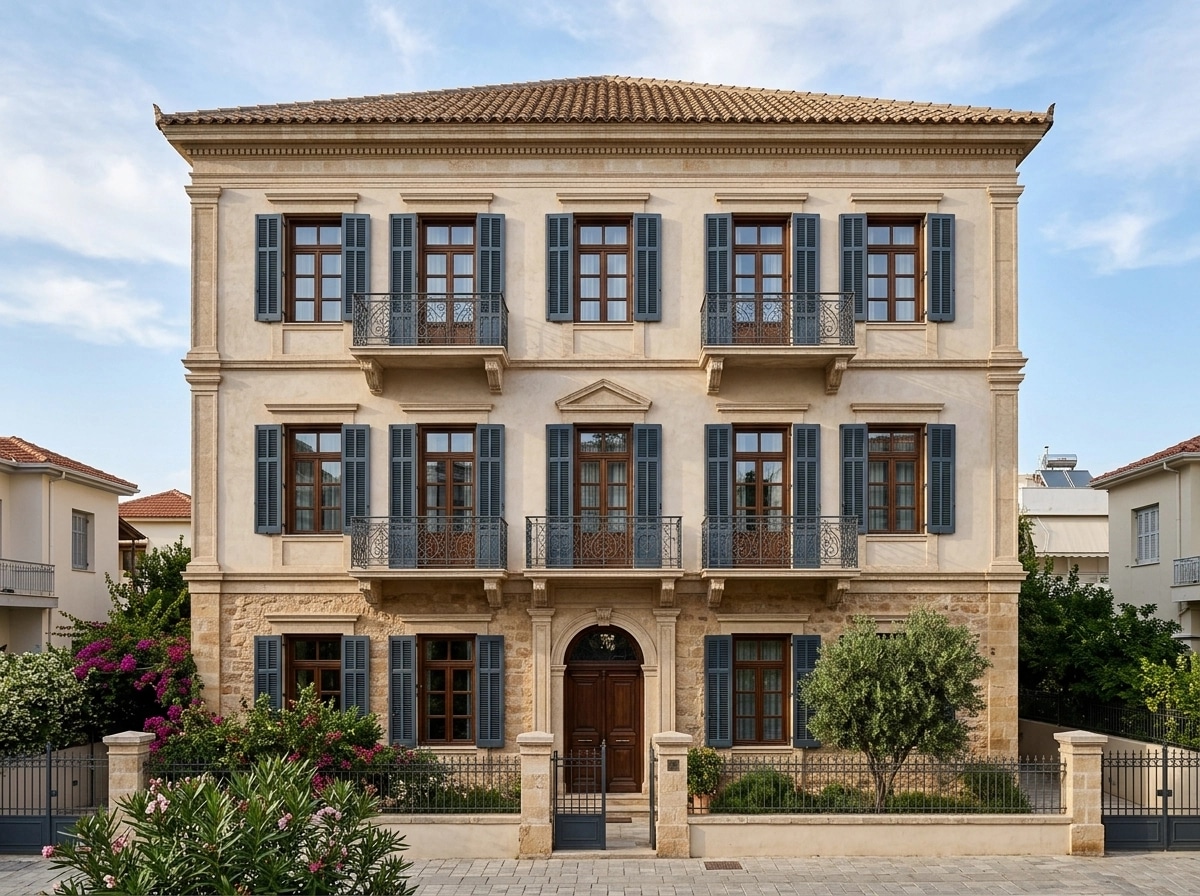 Neoclassic Facade Fachada design — facade photo by GenRoom AI