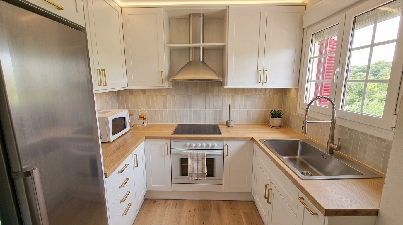 Kitchen interior in Scandinavian style — photo by GenRoom AI