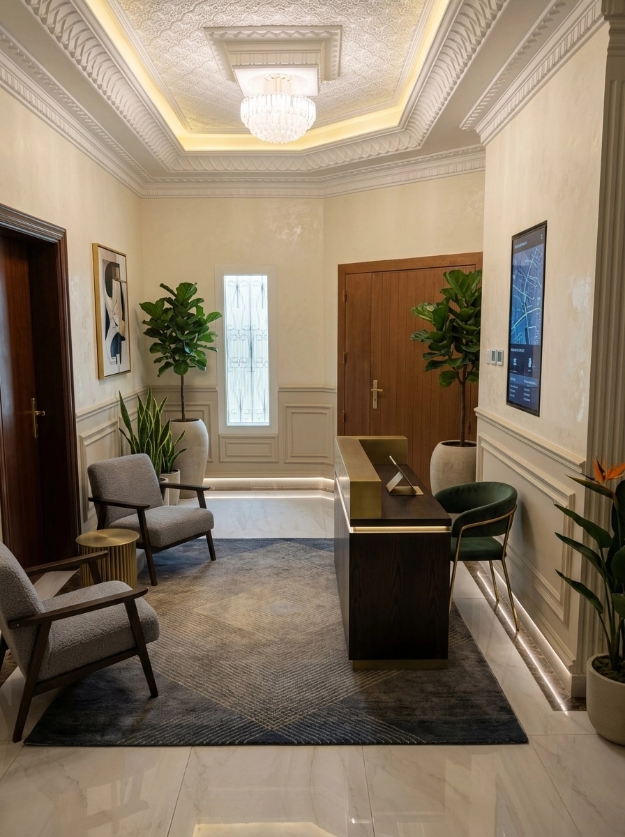 Design de interiores em estilo Contemporary — lobby por GenRoom AI