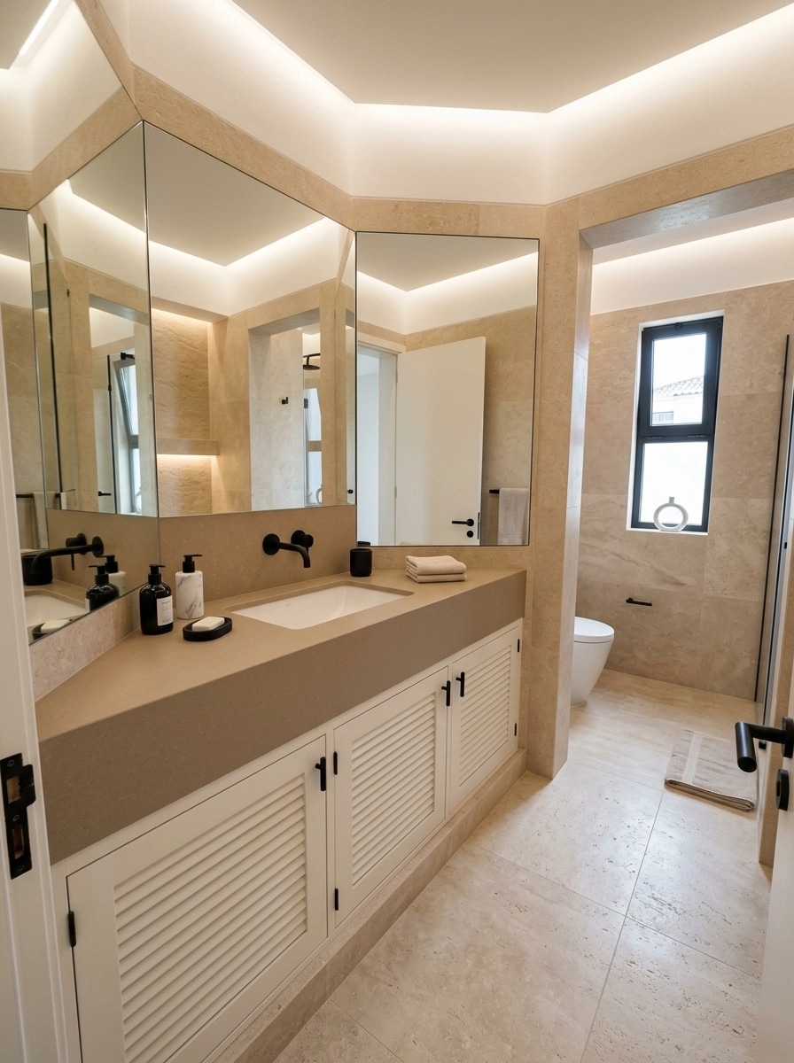 Bathroom interior in Minimalism style — photo by GenRoom AI