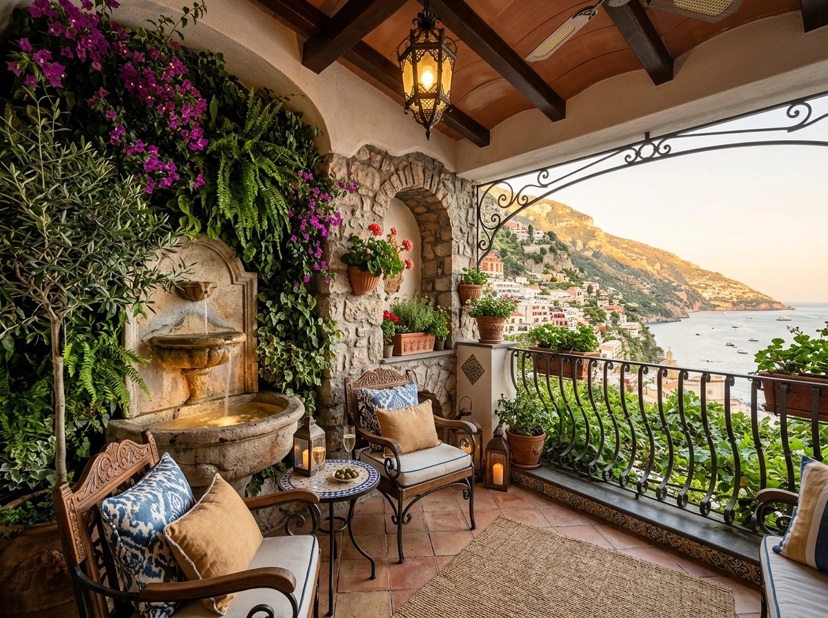 Interior design in Mediterranean style — balcony by GenRoom AI