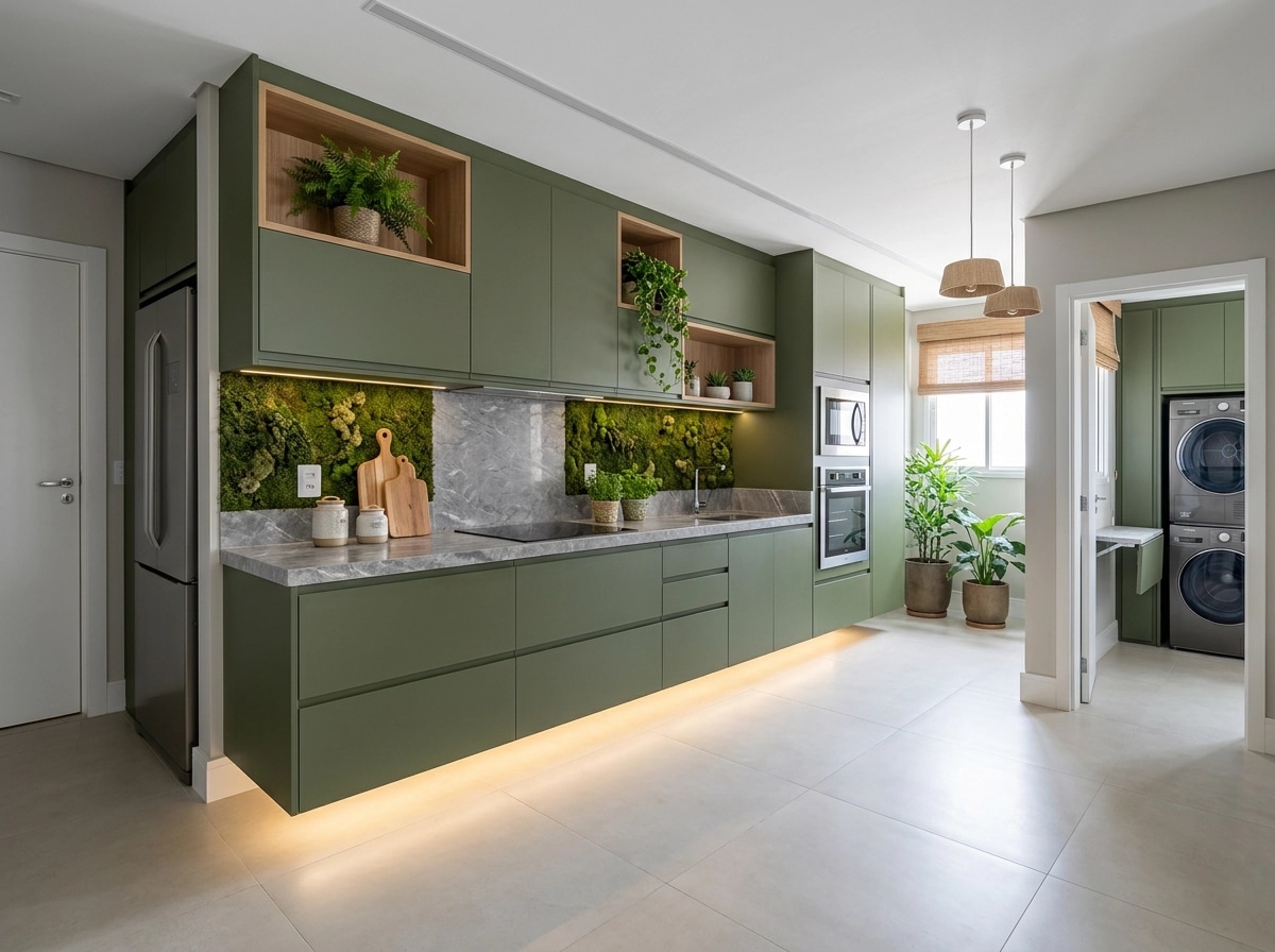 Biophilic Kitchen design — interior photo by GenRoom AI