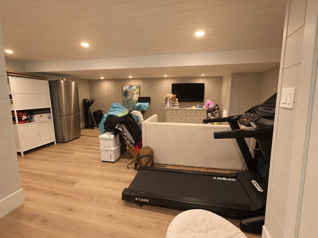 Interior design in Coastal / Hamptons style — gym by GenRoom AI