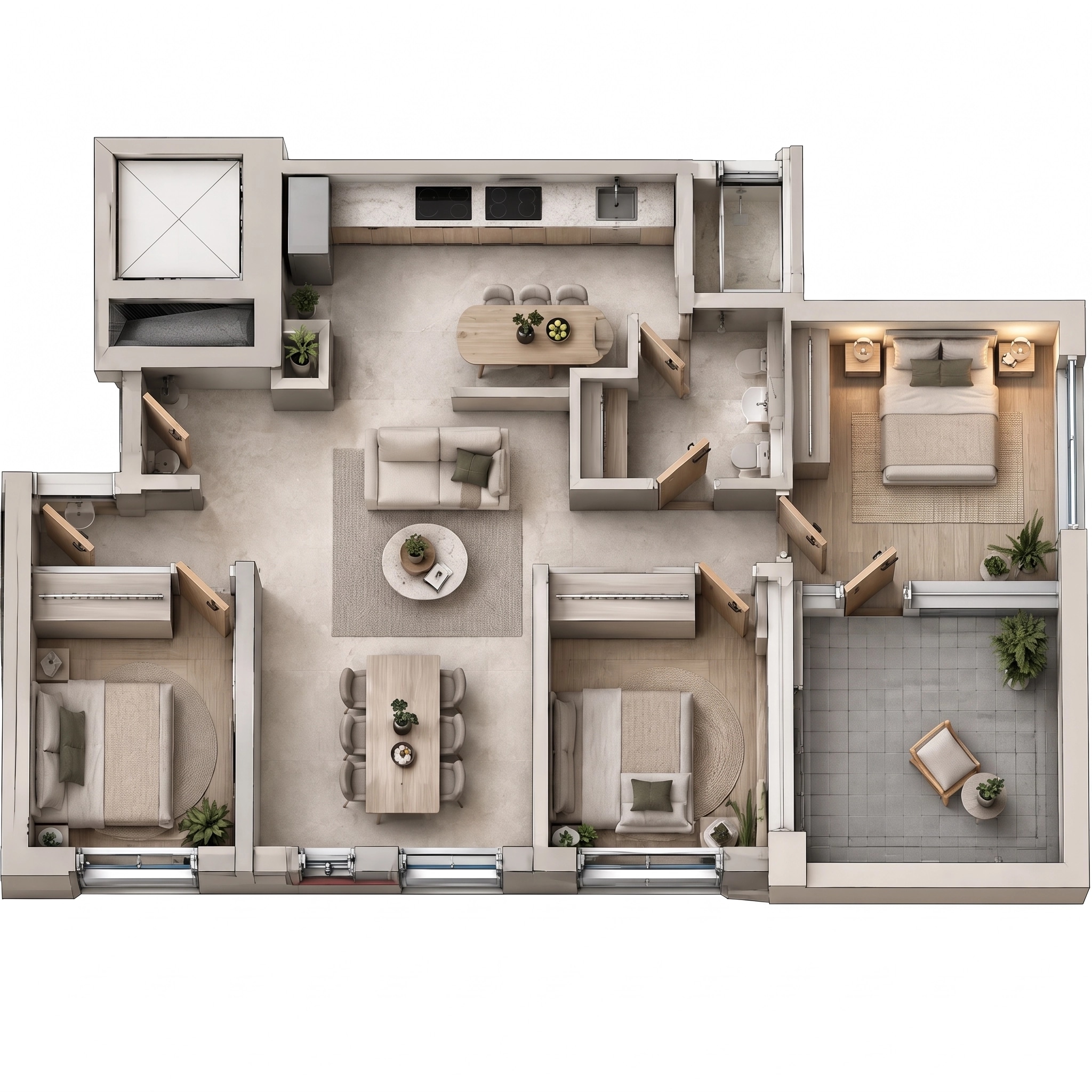 Interior design in Minimalism style — Living Room by GenRoom AI