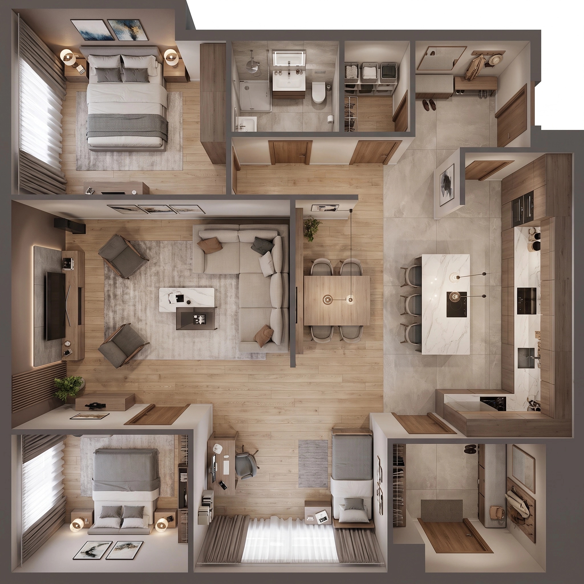 Interior design in Contemporary style — Living Room by GenRoom AI