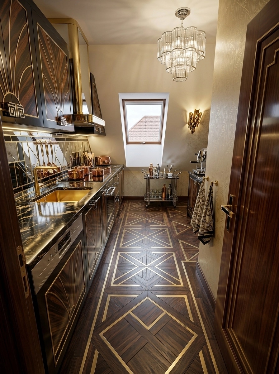 Kitchen interior in Art Deco style — photo by GenRoom AI