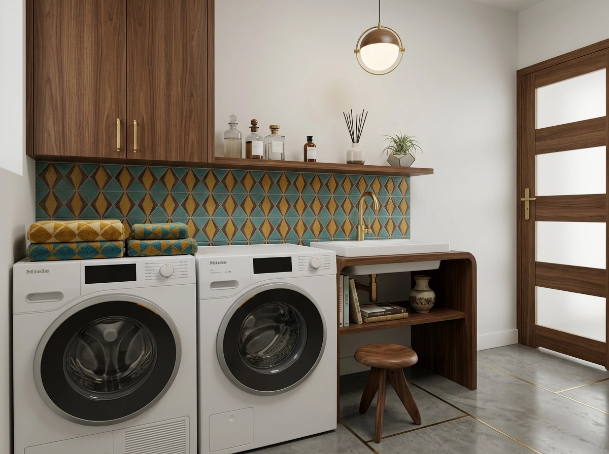 Interior design in Mid-Century Modern style — Bathroom by GenRoom AI