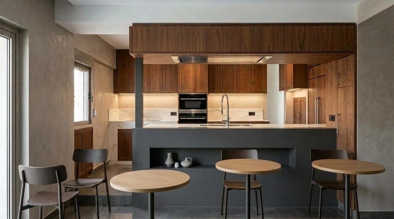 Design d'interni in stile Contemporary — Cucina di GenRoom AI