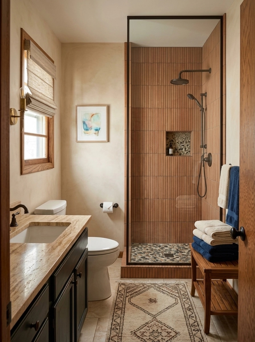 İç mekân tasarımı Mediterranean stili — Banyo GenRoom AI