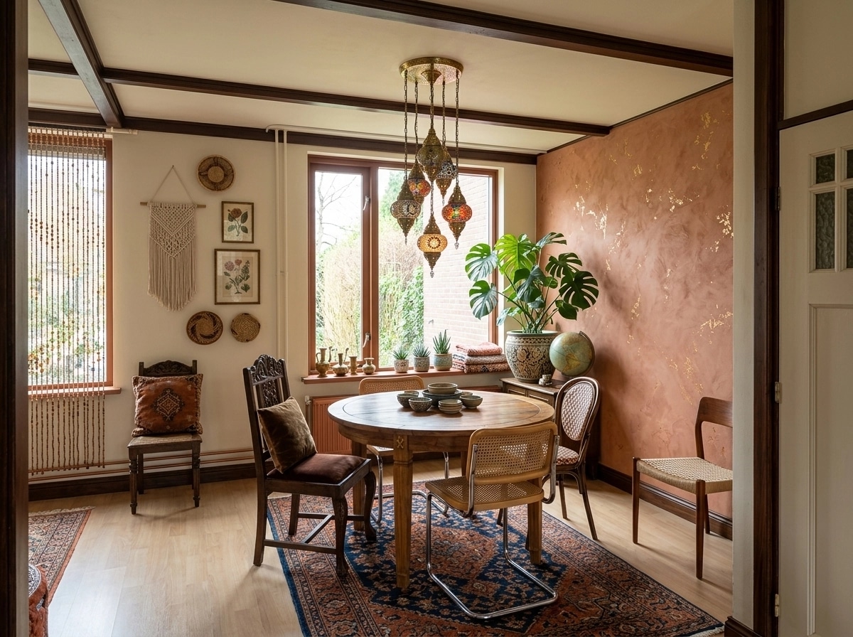 Interior design in Bohemian style — dining_room by GenRoom AI