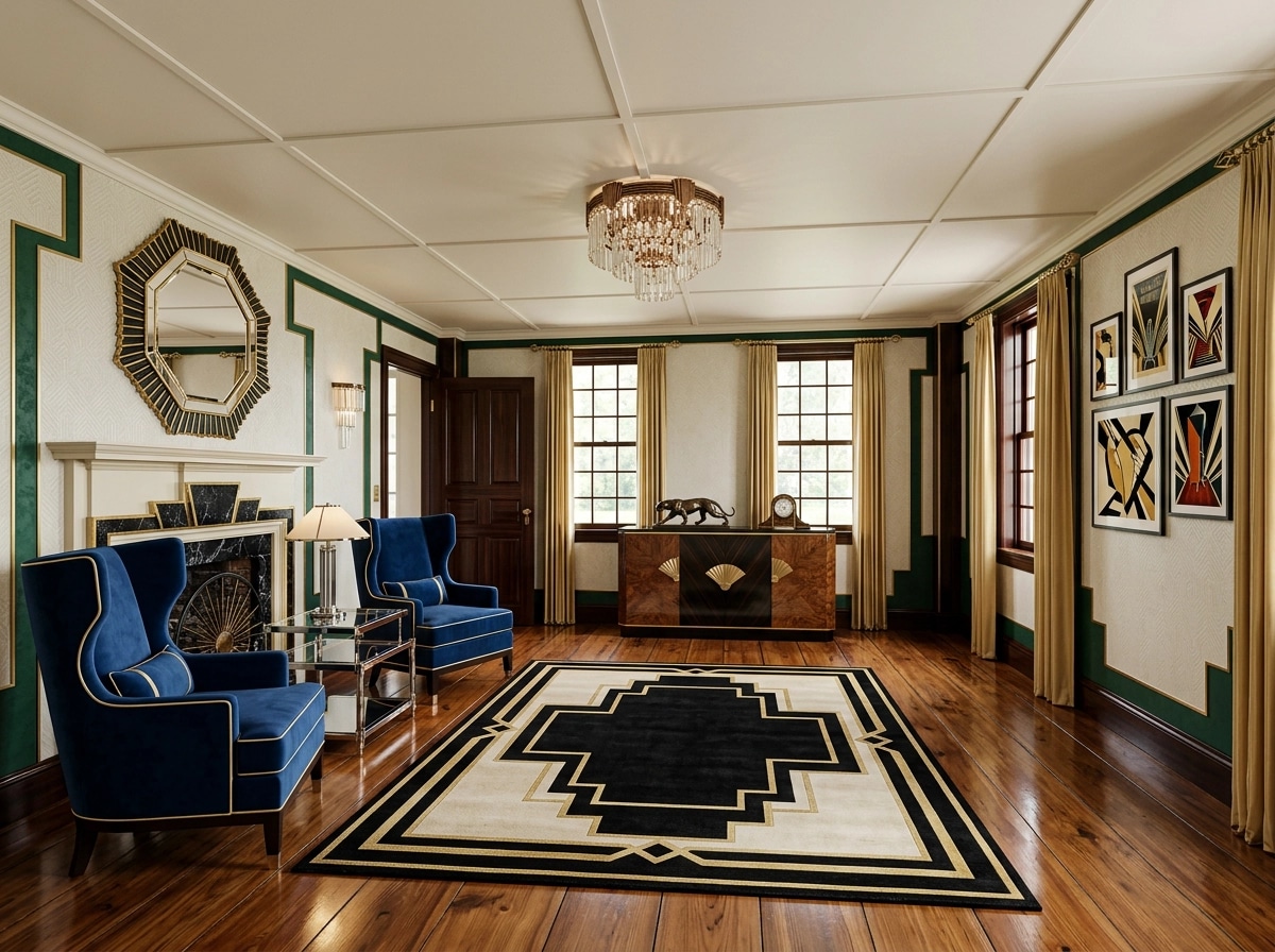Interior design in Art Deco style — Living Room by GenRoom AI
