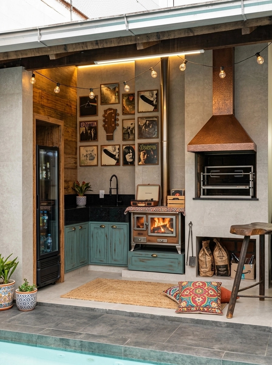 Kitchen interior in Bohemian style — photo by GenRoom AI