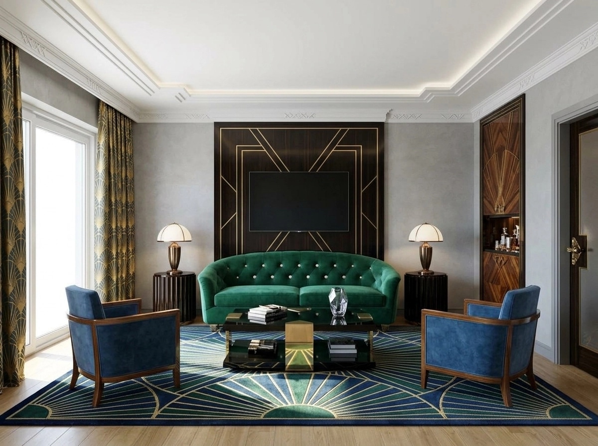 Interior design in Art Deco style — Living Room by GenRoom AI
