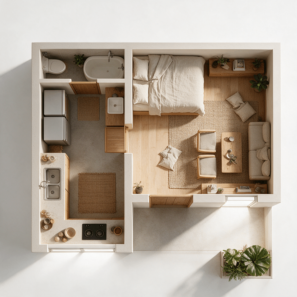 Interior design in Japandi style — Living Room by GenRoom AI