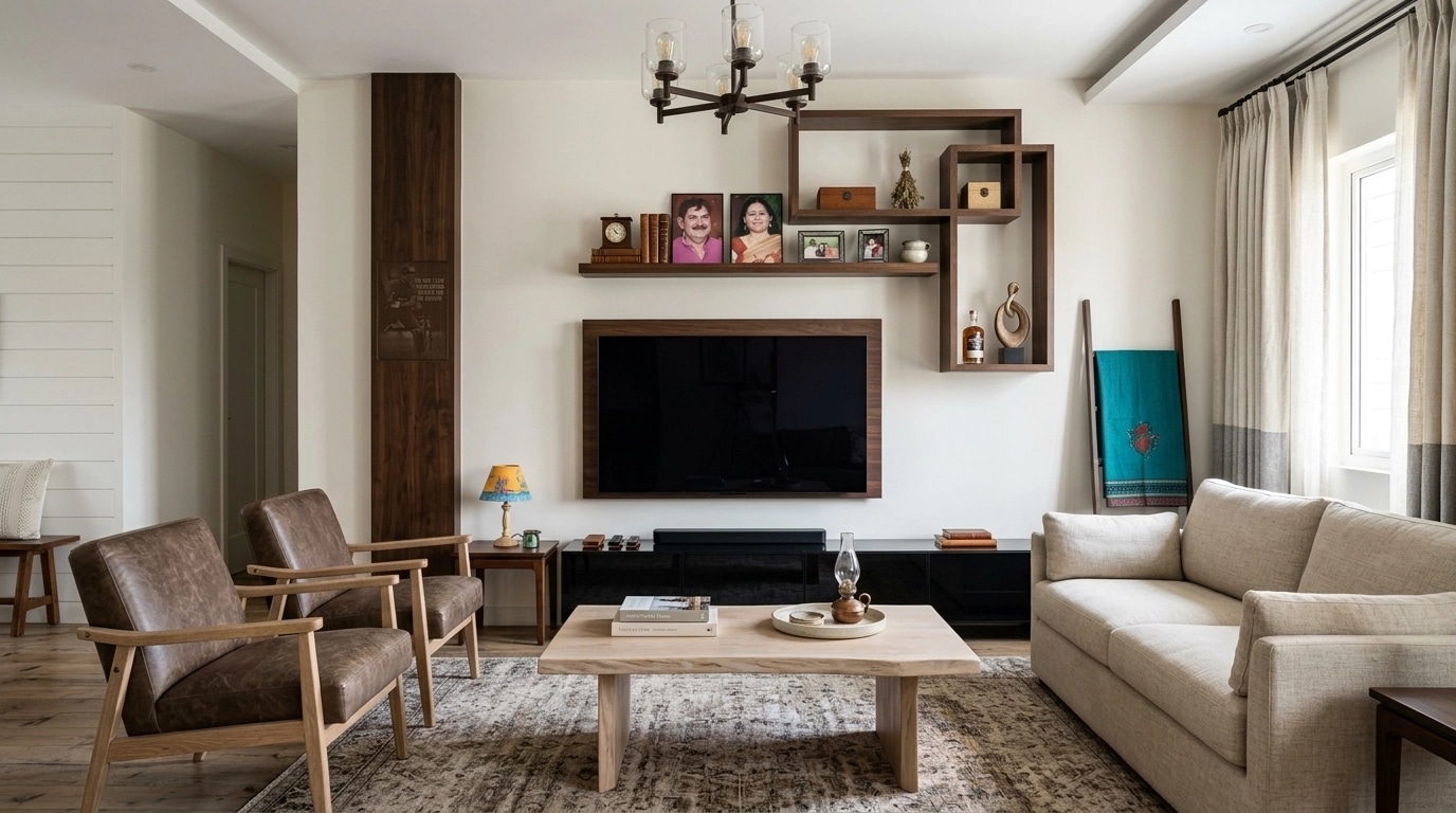 Modern Farmhouse Living Room design — interior photo by GenRoom AI