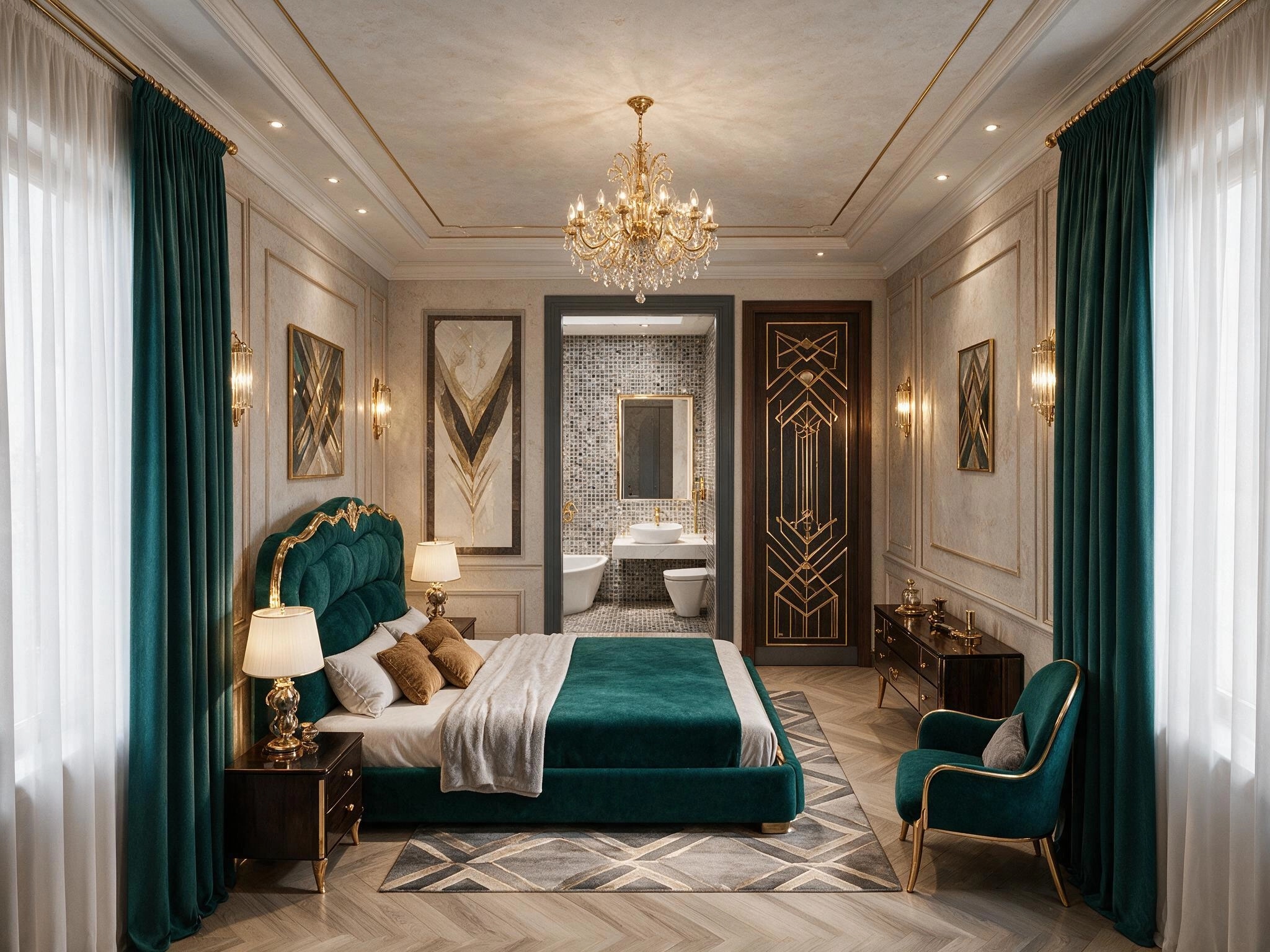 Art Deco Yatak Odası design — interior photo by GenRoom AI