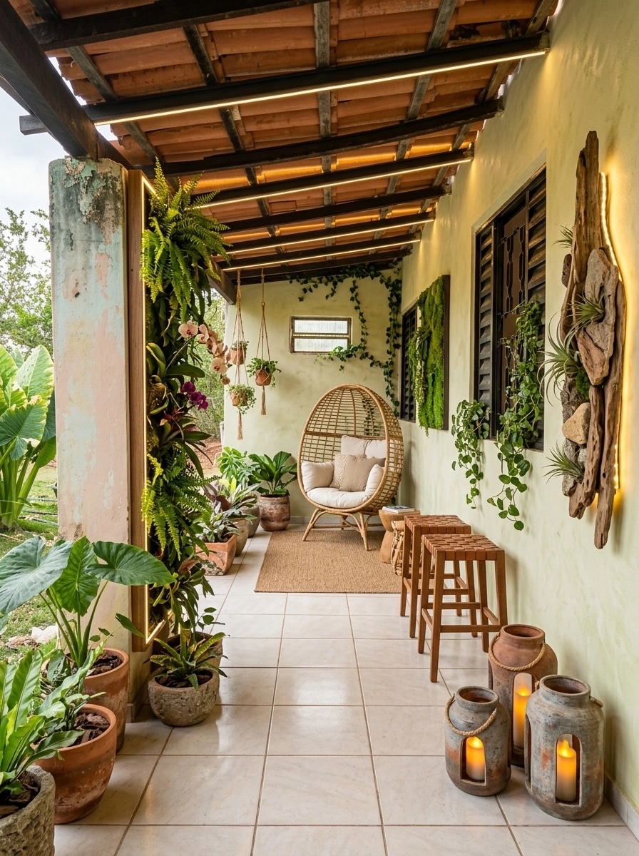 Interior design in Biophilic style — balcony by GenRoom AI