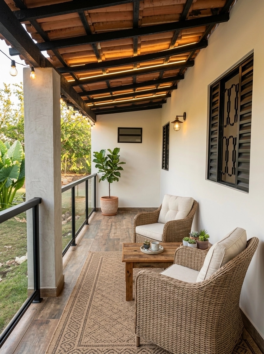 Interior design in Modern Farmhouse style — balcony by GenRoom AI