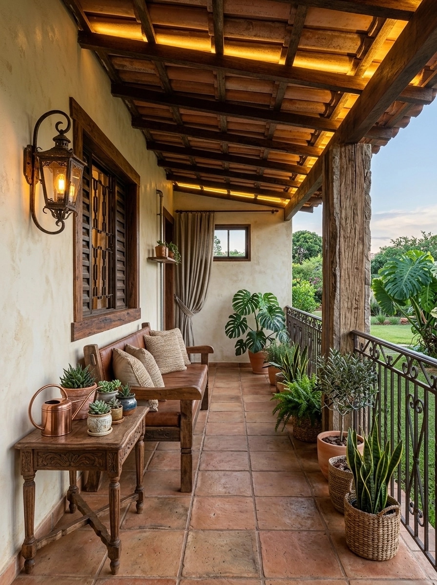 Interior design in Rustic style — balcony by GenRoom AI