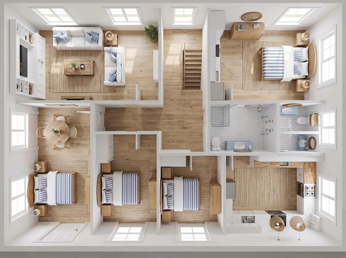 Interior design in Coastal / Hamptons style — Living Room by GenRoom AI