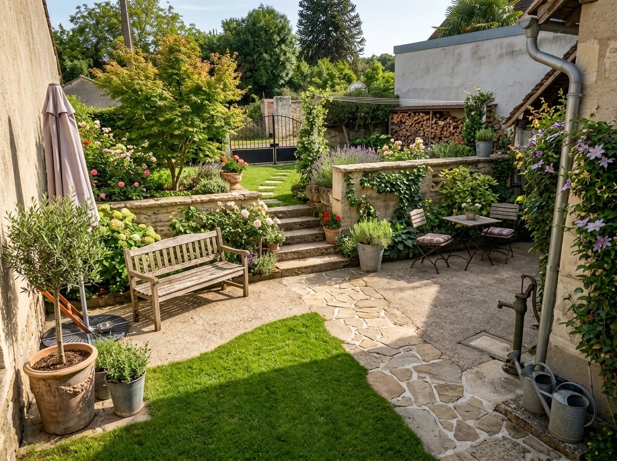 Country Rustic Garden Yard design — yard photo by GenRoom AI