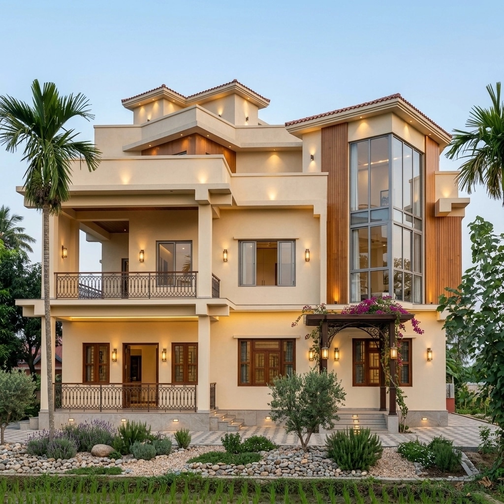 Mediterranean Facade Facade design — facade photo by GenRoom AI