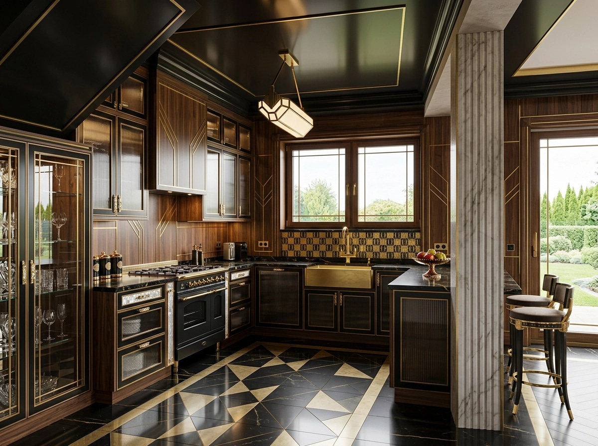 Kitchen interior in Art Deco style — photo by GenRoom AI