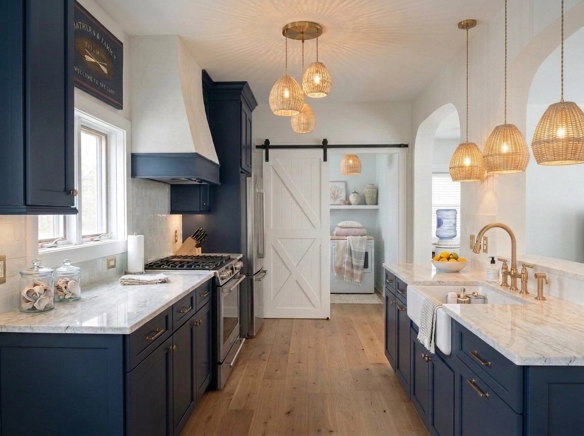 Interior design in Coastal / Hamptons style — Kitchen by GenRoom AI