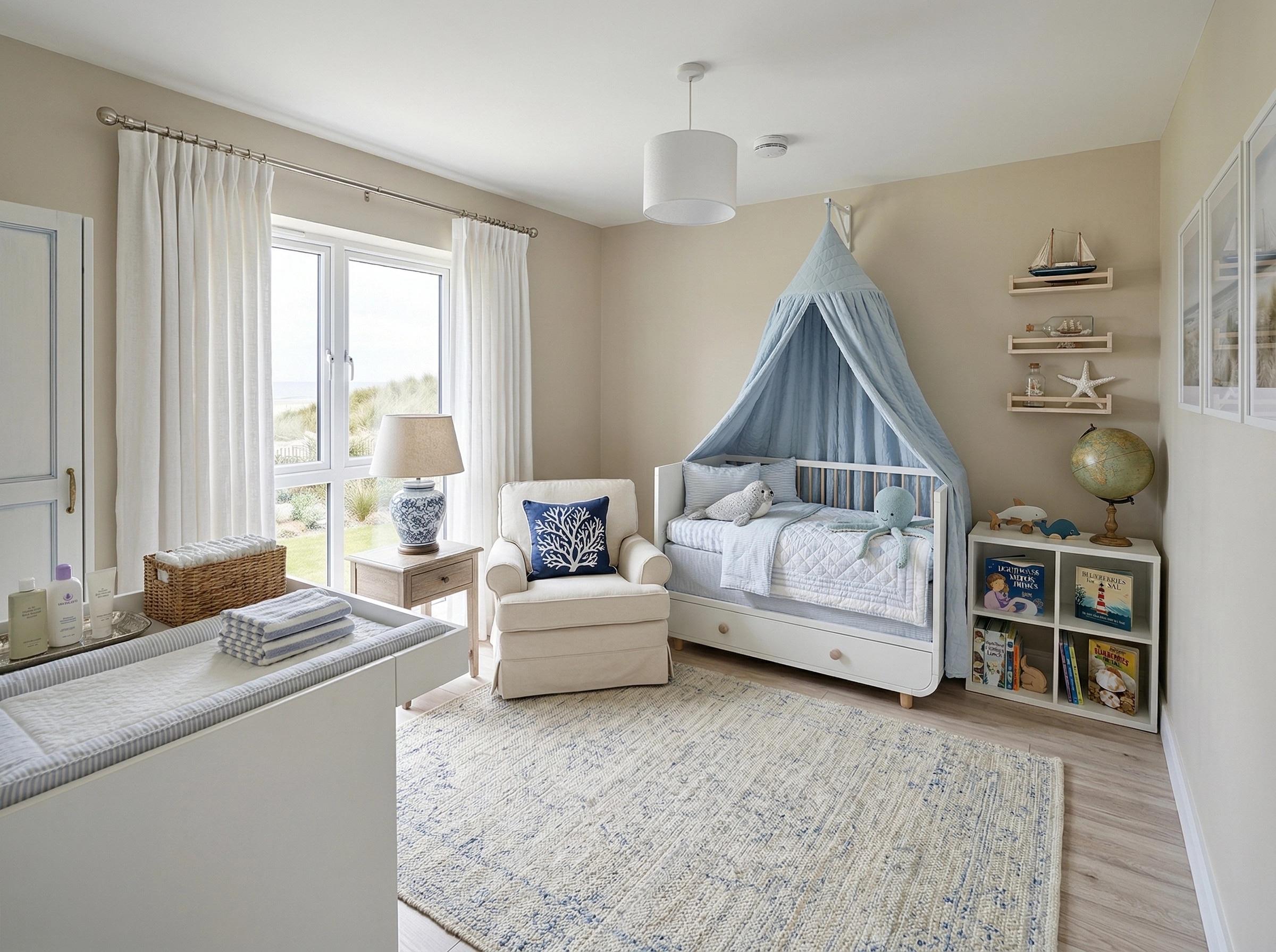 Interior design in Coastal / Hamptons style — Kids Room by GenRoom AI