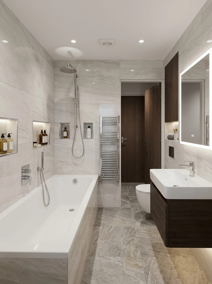 Contemporary Bathroom design — interior photo by GenRoom AI