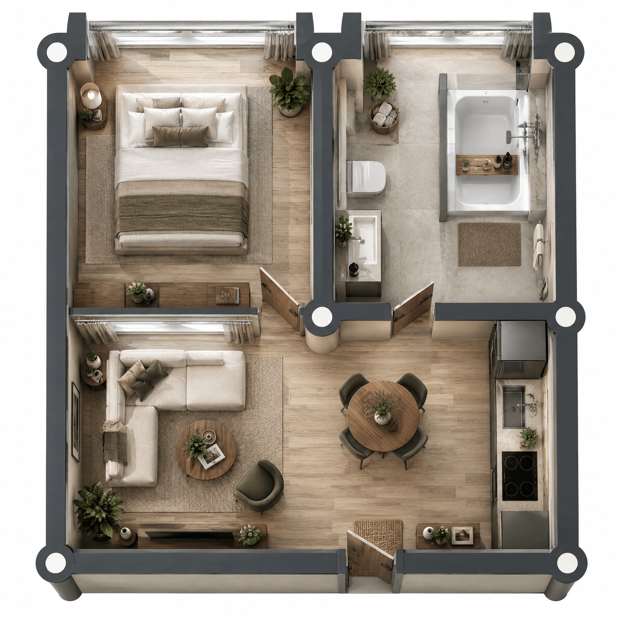 Interior design in Contemporary style — Living Room by GenRoom AI