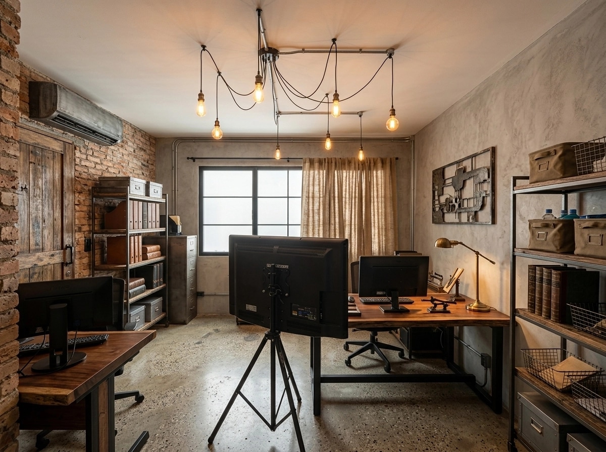 Interior design in Loft / Industrial style — office_space by GenRoom AI