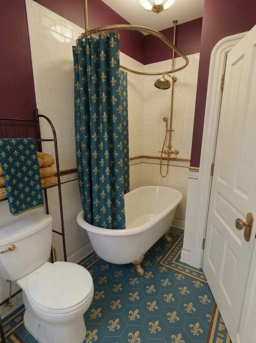 Bathroom interior in Art Deco style — photo by GenRoom AI