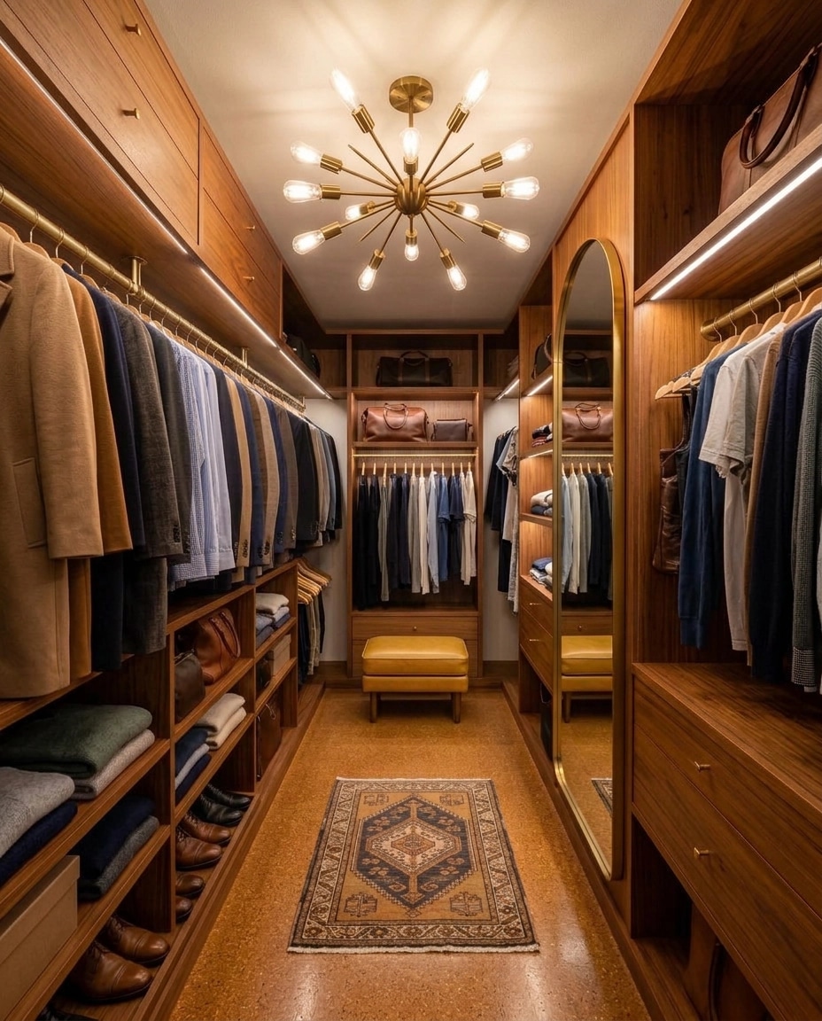 التصميم الداخلي بنمط Mid-Century Modern — wardrobe من GenRoom AI