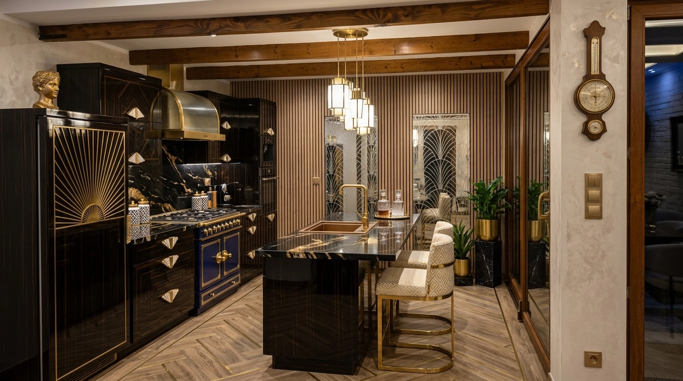 Art Deco Kitchen design — interior photo by GenRoom AI
