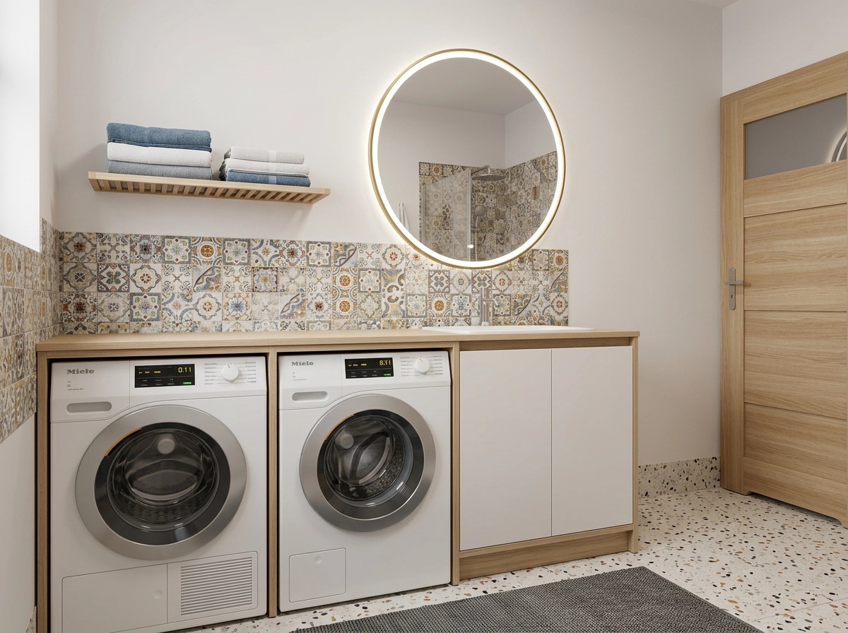 Scandinavian Bathroom design — interior photo by GenRoom AI