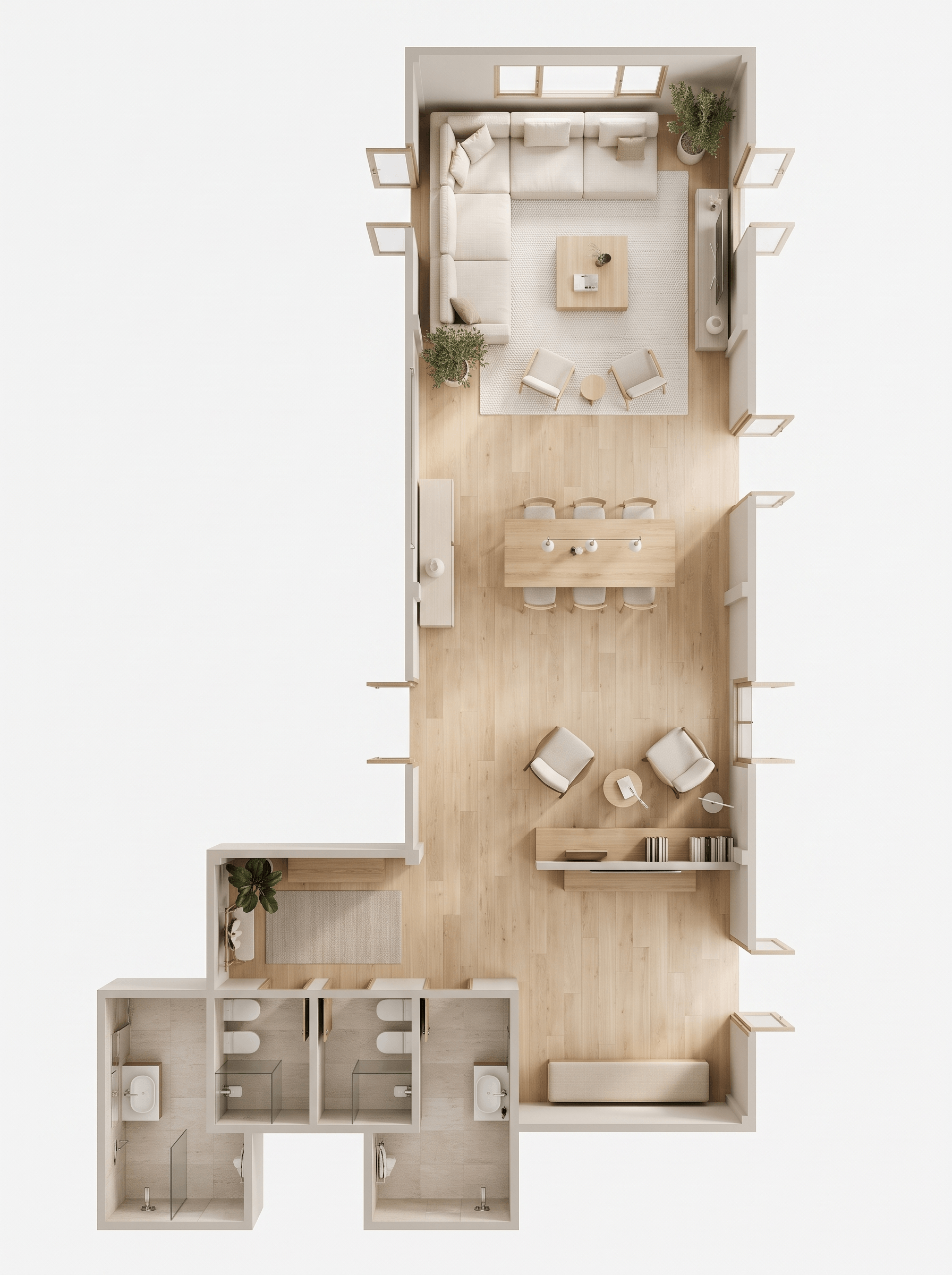 Interior design in Minimalism style — Living Room by GenRoom AI