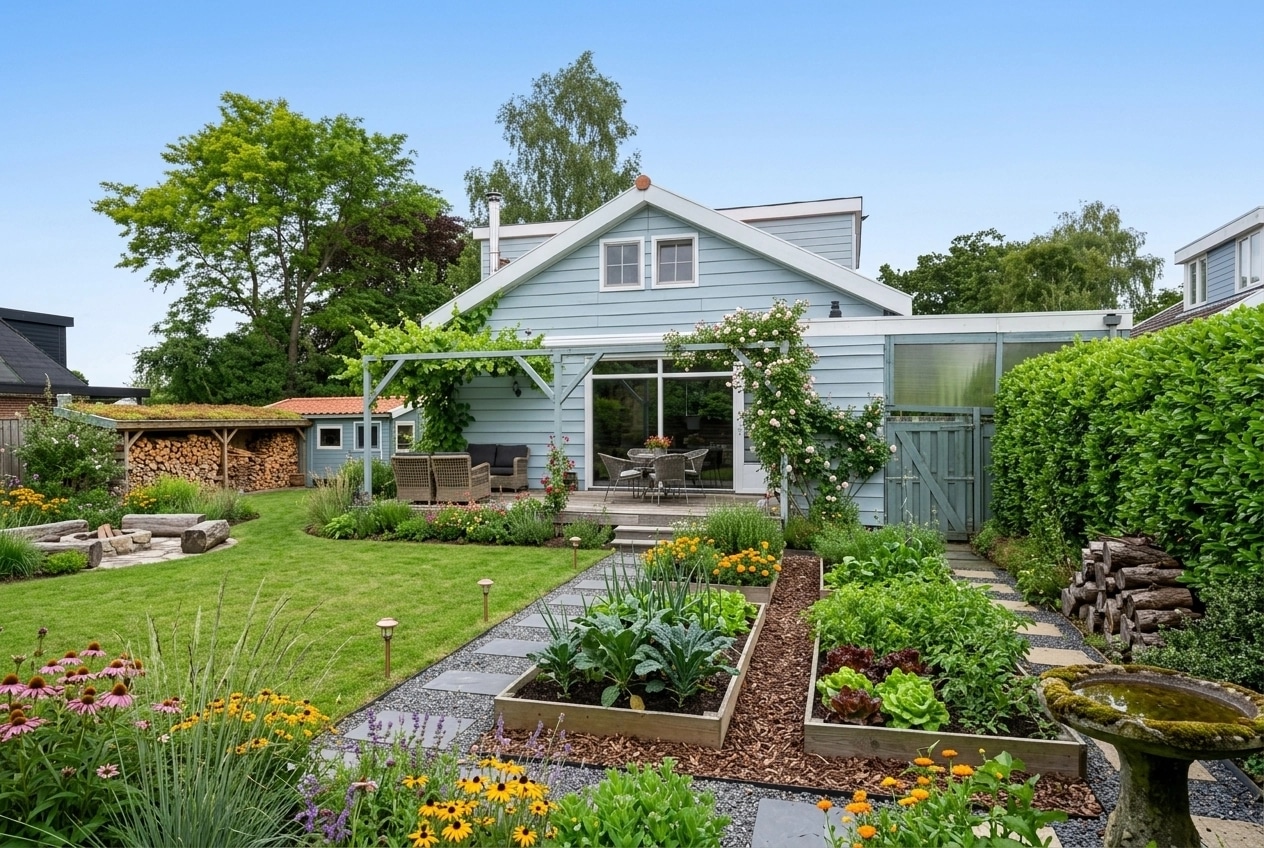 Landscape design in Eco Natural Garden style — Yard by GenRoom AI