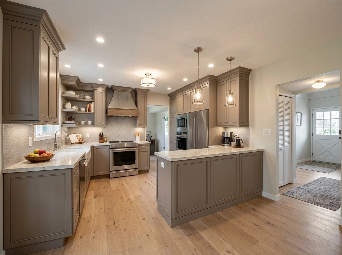 Kitchen interior in Transitional style — photo by GenRoom AI