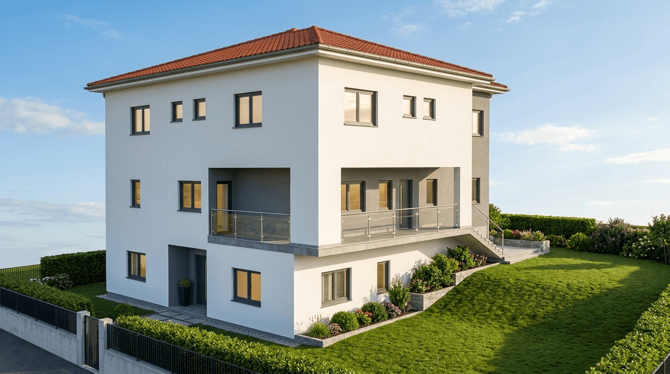 Fasaddesign i stilen Contemporary Facade — Fasad av GenRoom AI