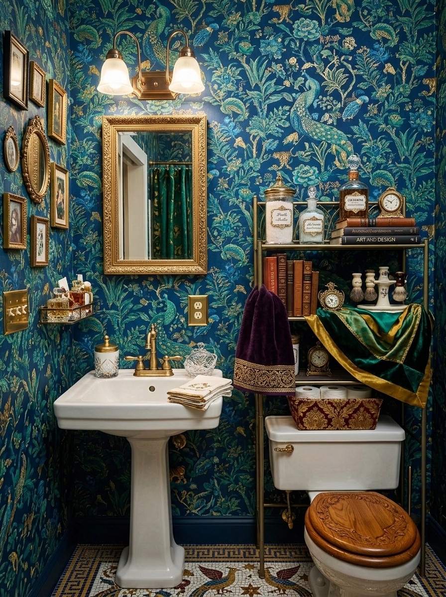 Bathroom interior in Maximalist style — photo by GenRoom AI