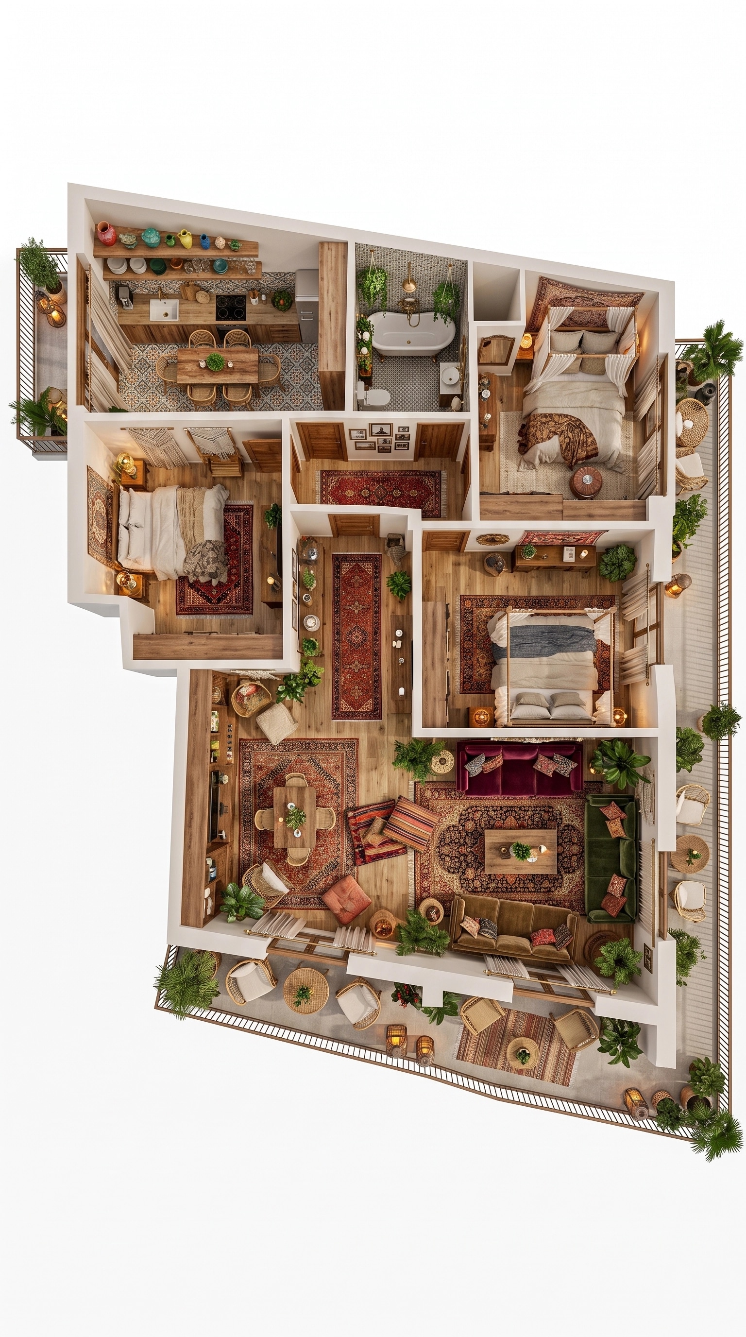 Interior design in Bohemian style — Living Room by GenRoom AI