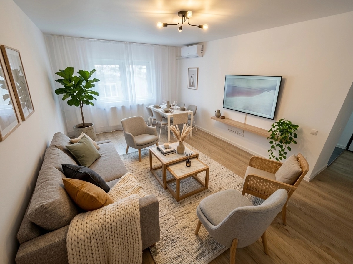 Interior design in Scandinavian style — Living Room by GenRoom AI
