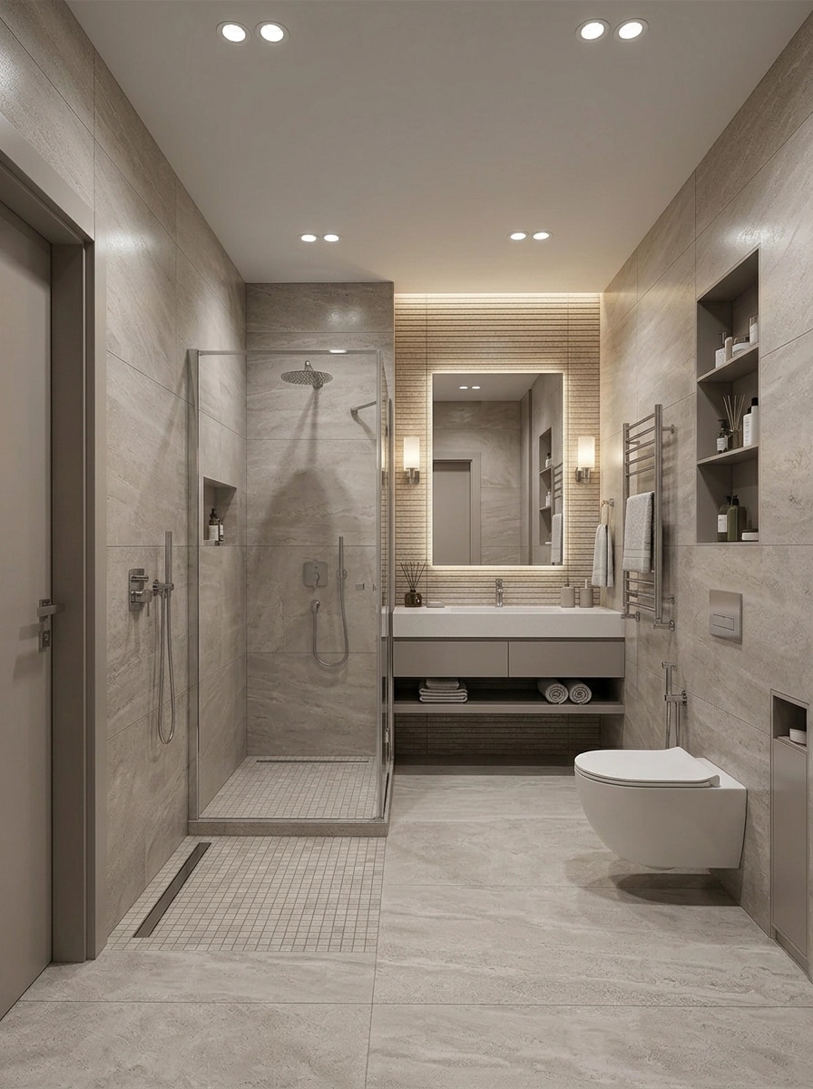 Bathroom interior in Contemporary style — photo by GenRoom AI