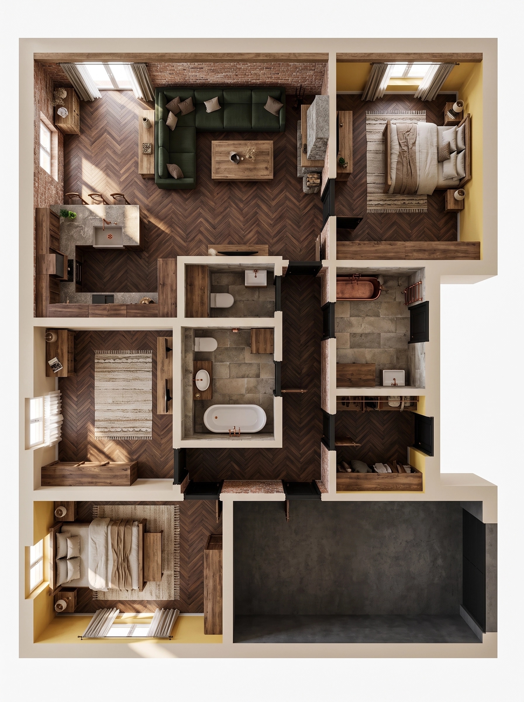 Interior design in Rustic style — Living Room by GenRoom AI