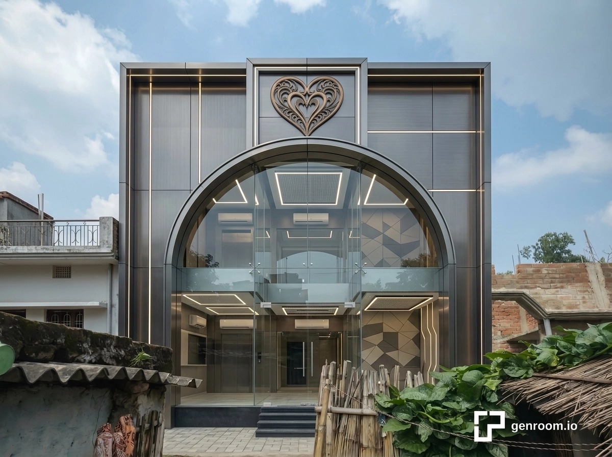 Hi-Tech Facade Façade design — facade photo by GenRoom AI
